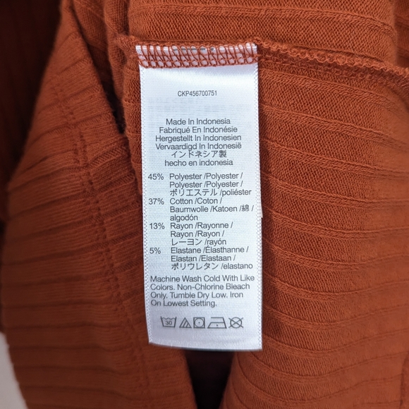 Madewell Rust Button-Up Ribbed Top - Picture 7 of 12